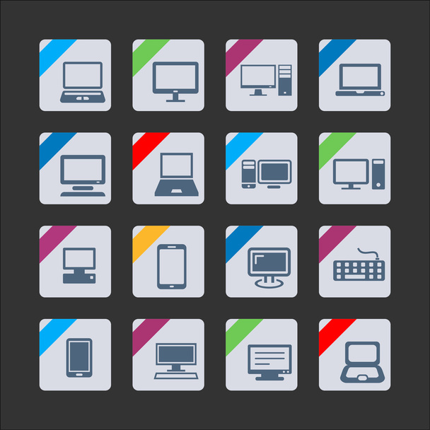 Computer Devices icons. - Vector, Imagen
