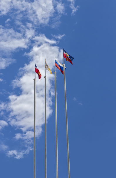 Flags on flagpoles. - Photo, Image