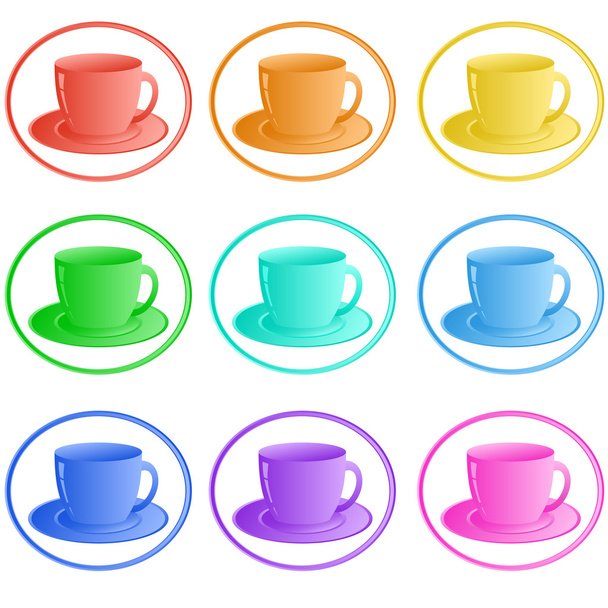 Ensemble de tasses colorées
 - Vecteur, image