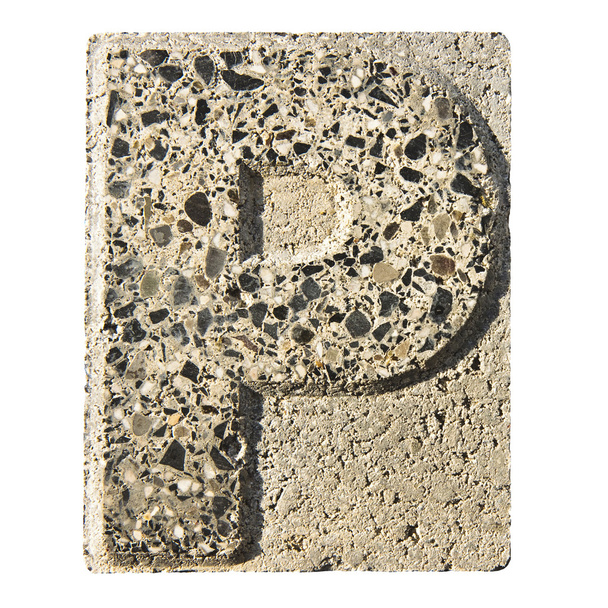 Letter P carved in a concrete block - Photo, Image