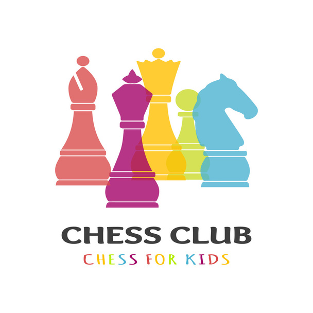 Chess pieces business sign & corporate identity template for Chess club or Chess school. - Vector, Image