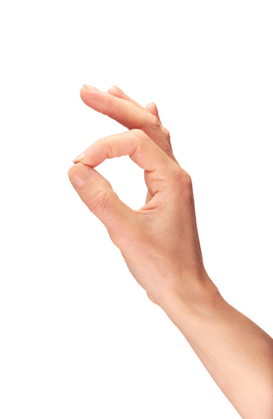 Female hand gesturing ok sign - Фото, изображение
