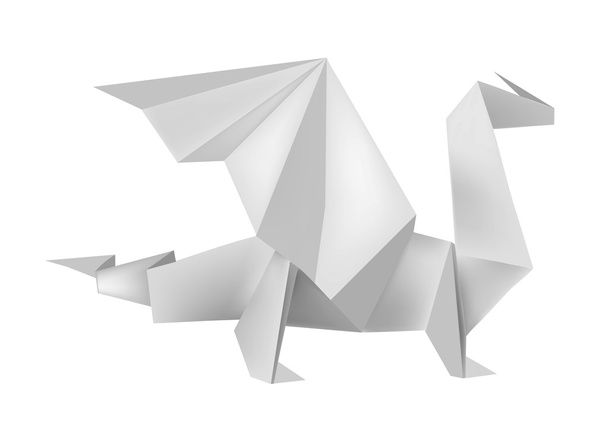 Origami_dragon - Wektor, obraz