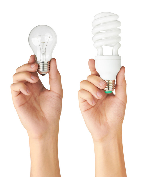 Light bulb in hand - Φωτογραφία, εικόνα