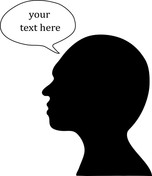 silhouette of a man in profile - Vector, Image