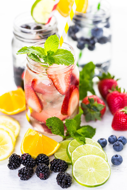 Infused water with fresh berries. - Photo, Image