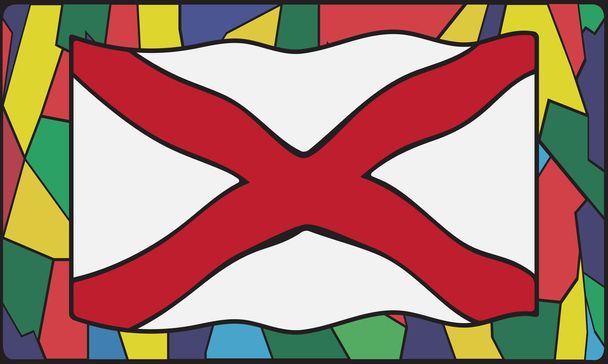 Bandiera Alabama su vetro colorato
 - Vettoriali, immagini