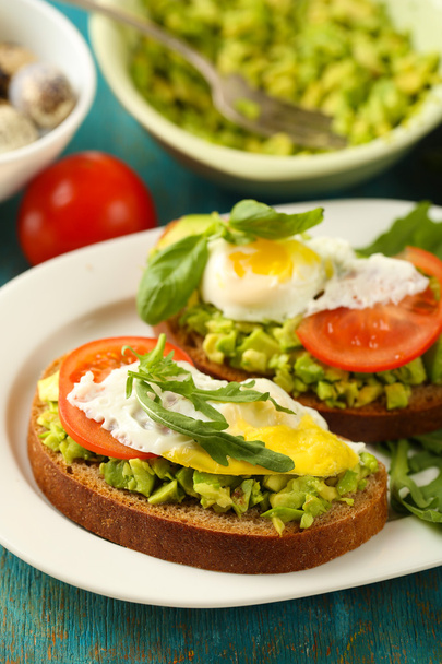 Tasty sandwiches with egg - Photo, Image
