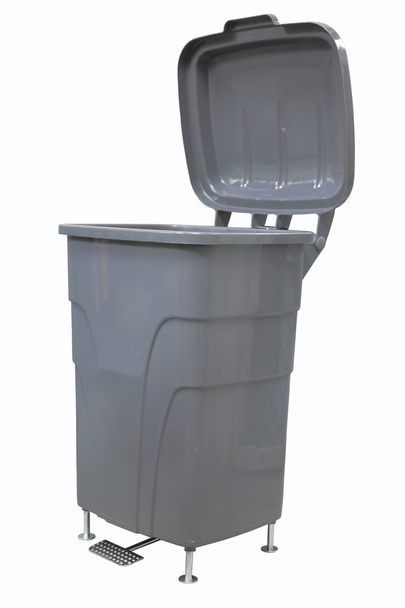 Kunststofftonne auf weißem Hintergrund, Recyclingbehälter, Mülleimer - Foto, Bild