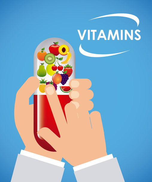 vitamin ve suplements  - Vektör, Görsel