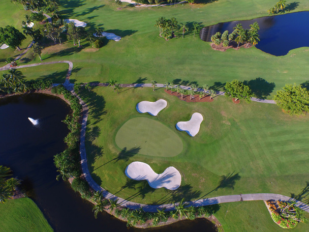 Αεροφωτογραφία του γήπεδο γκολφ στις ΗΠΑ Hallandale Fl - Φωτογραφία, εικόνα