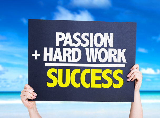 Passion and Hard Work is Success card - Photo, Image