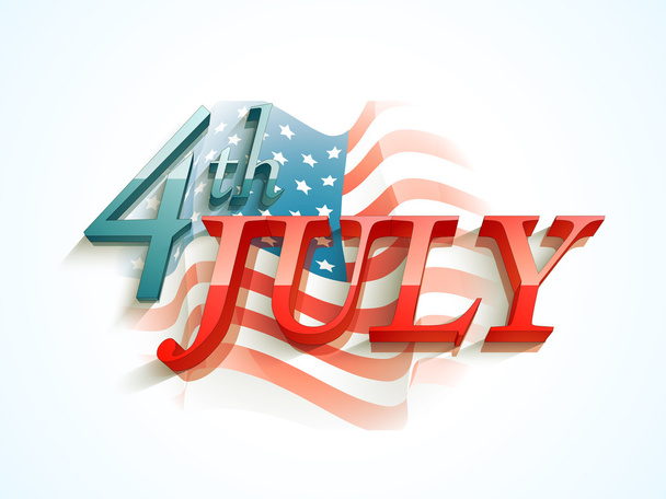 American Independence Day celebration wih 3D text. - Vektör, Görsel