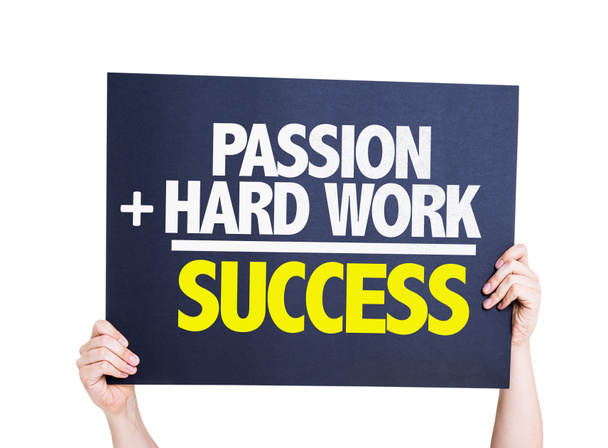 La pasión y el trabajo duro es una tarjeta de éxito
 - Foto, imagen