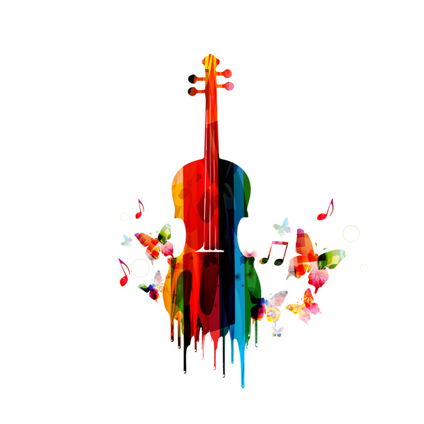 Violin colorful design - Vektori, kuva