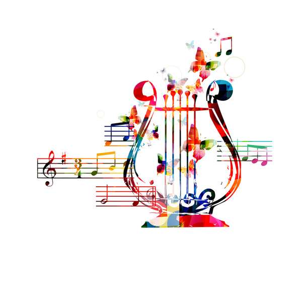 Colorful lyre design - Διάνυσμα, εικόνα