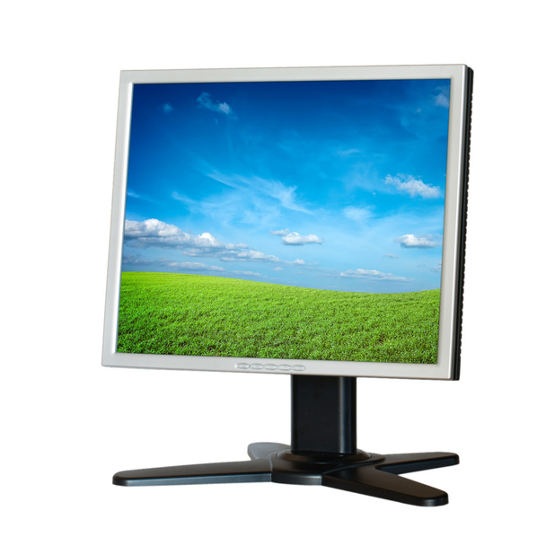 Moniteur LCD d'ordinateur isolé sur fond blanc - Photo, image