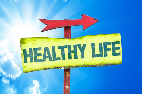 healthy life text sign - Photo, Image