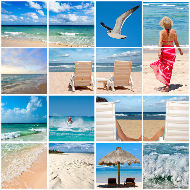 Collage about beach vacations - Photo, Image
