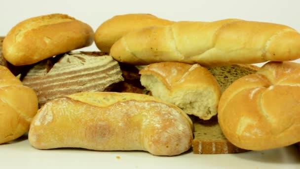 productos de panadería - estudio de fondo blanco
 - Imágenes, Vídeo