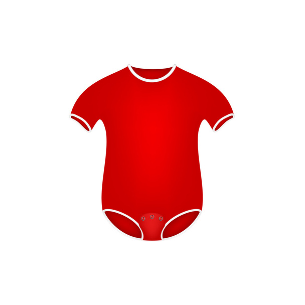Clothing for newborn in red design - Wektor, obraz
