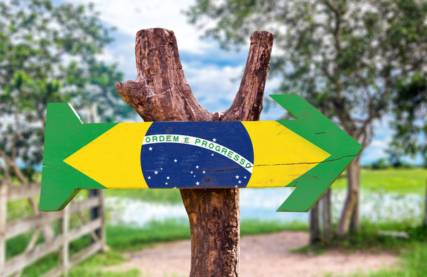 Деревянный знак флага Бразилии
 - Фото, изображение
