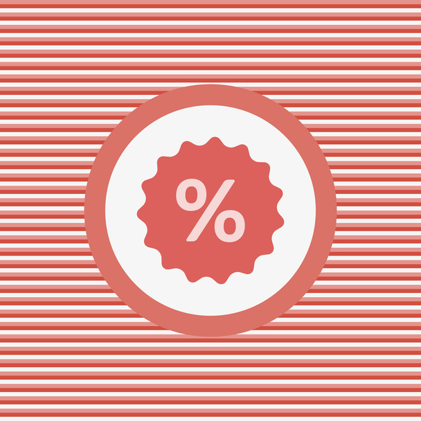 Percent label color flat icon - Vector, Image