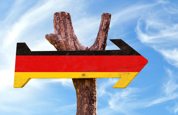 Niemcy flaga drewniany znak - Zdjęcie, obraz