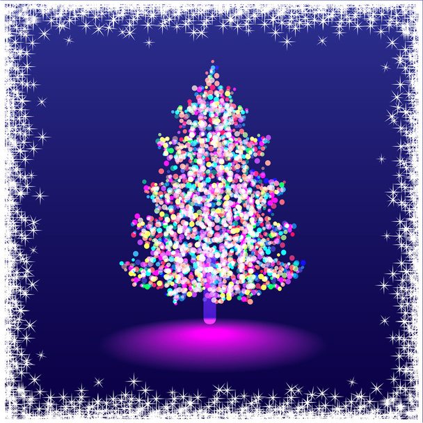 Elegáns sziluettje egy karácsonyfa - Vektor, kép