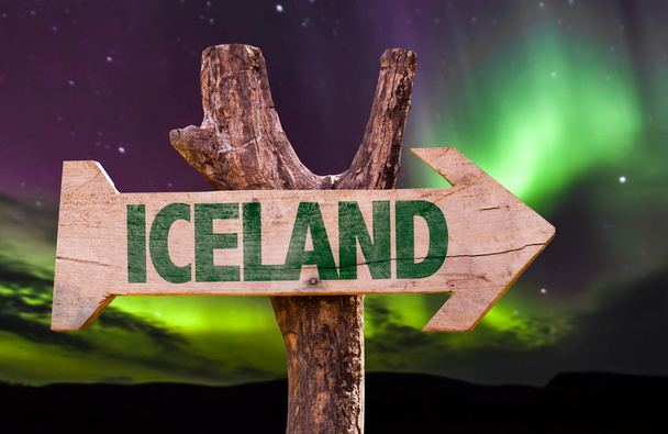 IJsland houten teken - Foto, afbeelding