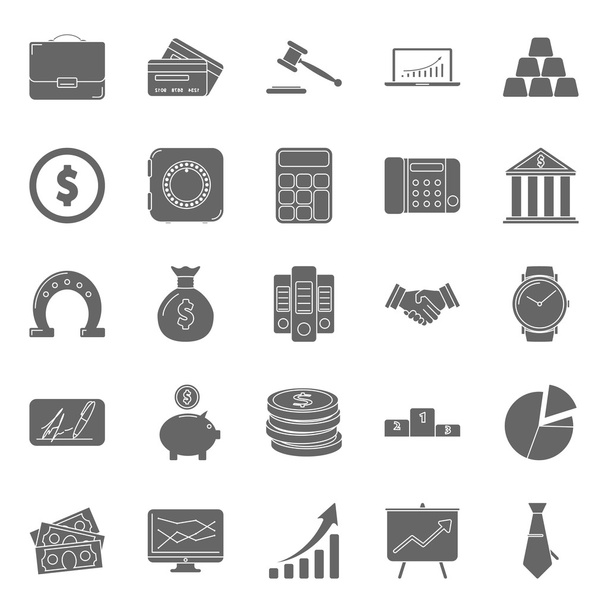 Ensemble d'icônes Bisiness et finance silhouettes
 - Vecteur, image