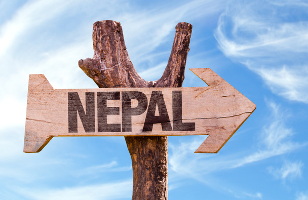 Nepal wooden sign - Φωτογραφία, εικόνα