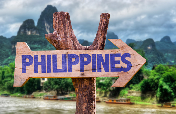 Filipiny drewniane znak - Zdjęcie, obraz