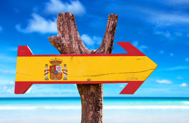 Spanje vlag houten teken - Foto, afbeelding