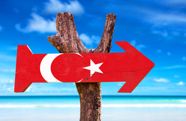 Turkey Flag wooden sign - Fotó, kép