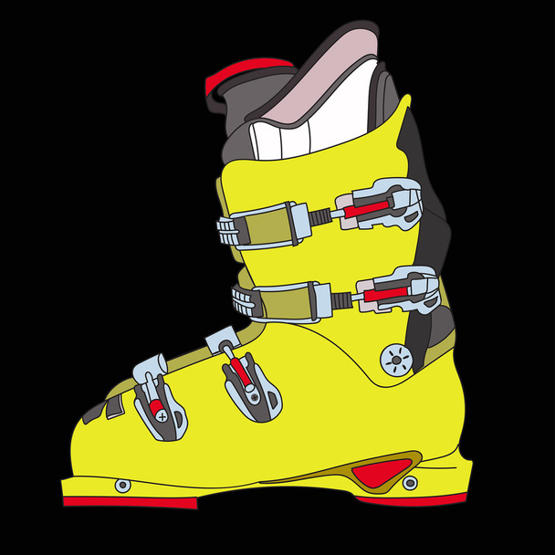 Horská lyžařská bota - Vektor, obrázek