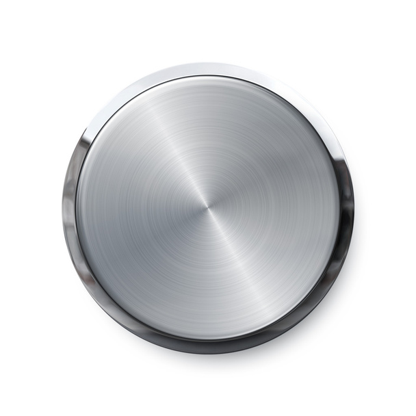 Blank silver shiny push button - Photo, Image