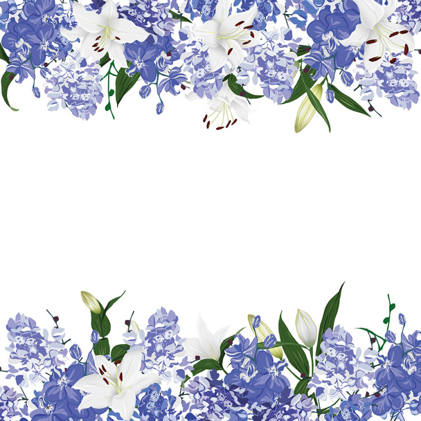 Floral ornament vector card - Wektor, obraz