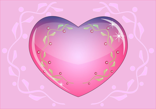 Romantic heart which symbolizes the love.Eps10 vector illustration - Вектор,изображение