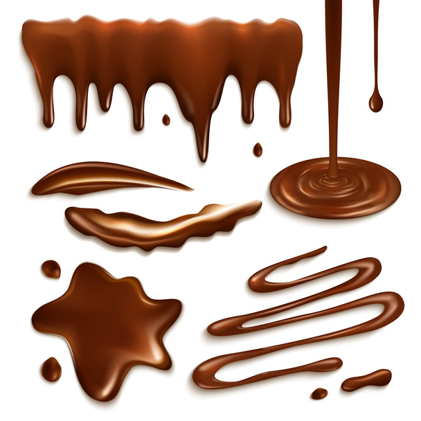 Σύνολο σταγόνες σοκολάτας - Διάνυσμα, εικόνα