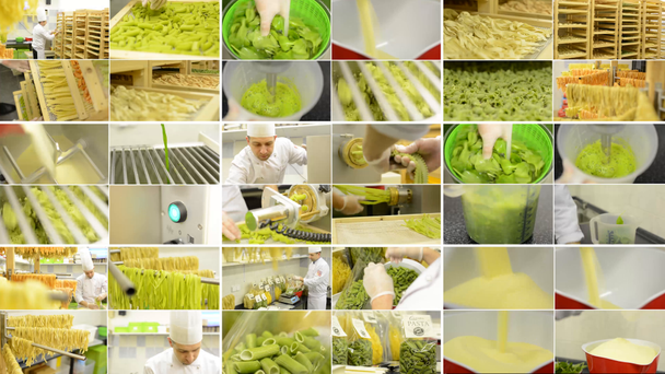 4K montage (compilation) - production of pasta (professional) - entire process - Footage, Video