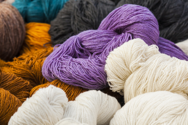 Skeins of natural wool. - Photo, Image