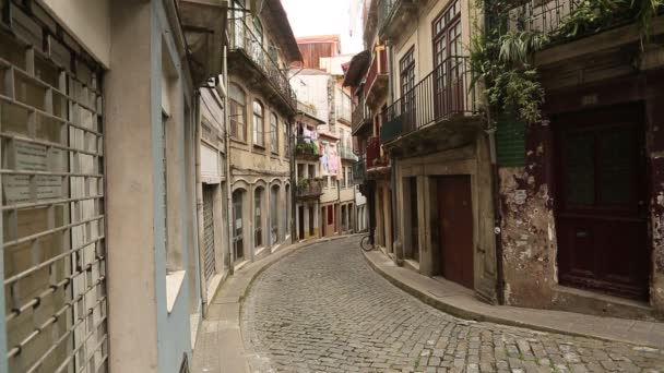 Streets and houses in the Porto Old town, Portugal. - Footage, Video