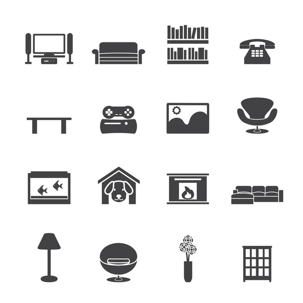 Living room icon Set - Vector, Image