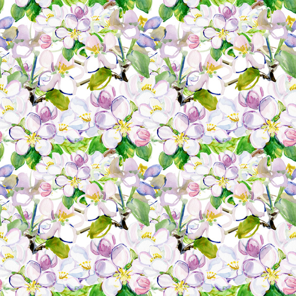 Seamless patterns with cherry flowers - Φωτογραφία, εικόνα