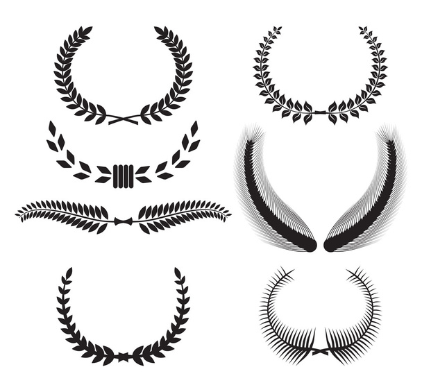 Set of laurel wreaths for design - Vector, Image