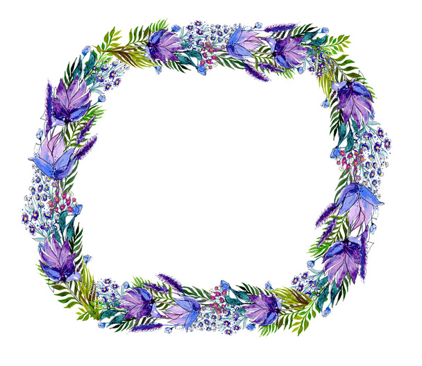 Floral frame with wildflowers - Vektor, kép