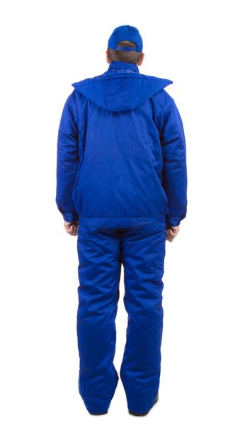 Worker in blue worker clothes - 写真・画像