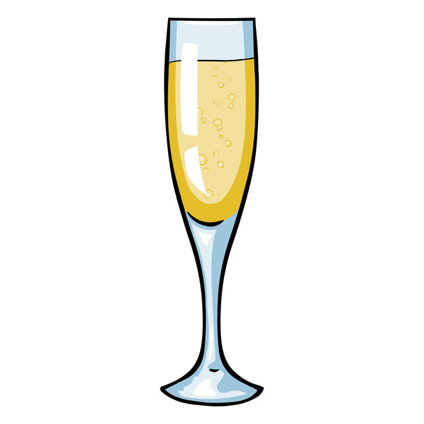 Мультфільм келих шампанського - Вектор, зображення