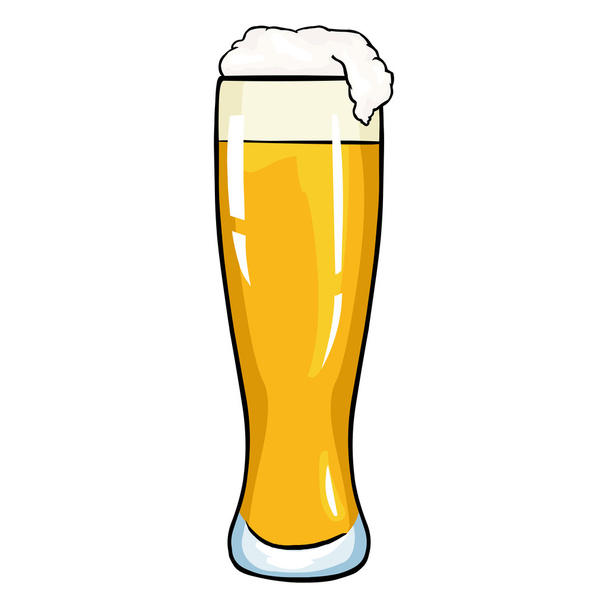 Ελαφριά μπύρα ποτήρι κινουμένων σχεδίων - Διάνυσμα, εικόνα